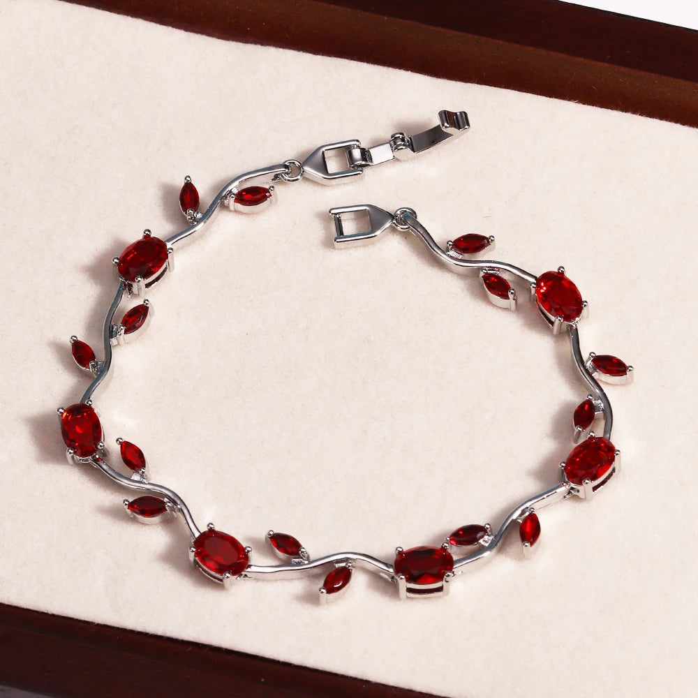 Rubivelle™ Crimson Crystal Vine Bracelet