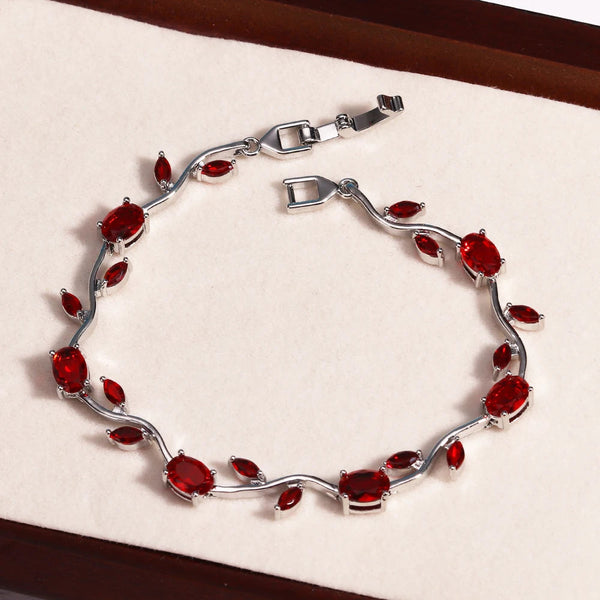 Rubivelle™ Crimson Crystal Vine Bracelet