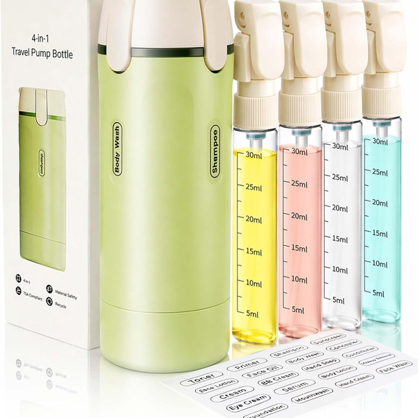 4-in-1 Travel Dispenser – Pack Smarter, Travel Lighter Every Trip