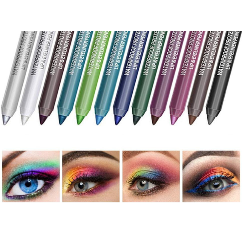 WaterproofEyeliner | Long-lasting, waterproof eye and lipstick, 12-piece set