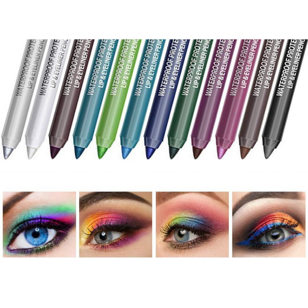 WaterproofEyeliner | Long-lasting, waterproof eye and lipstick, 12-piece set