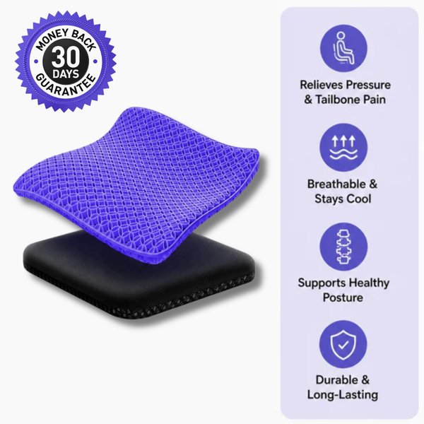 ComfortGel™ Dual-Layer Pressure Relief Seat Cushion