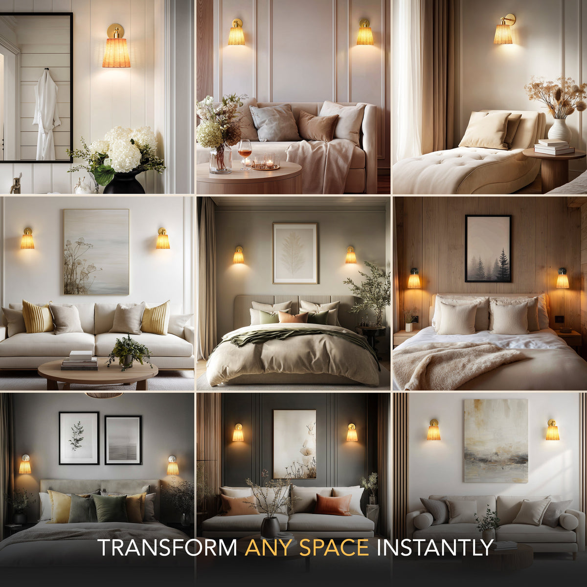 NATURAL WIRELESS WALL SCONCE