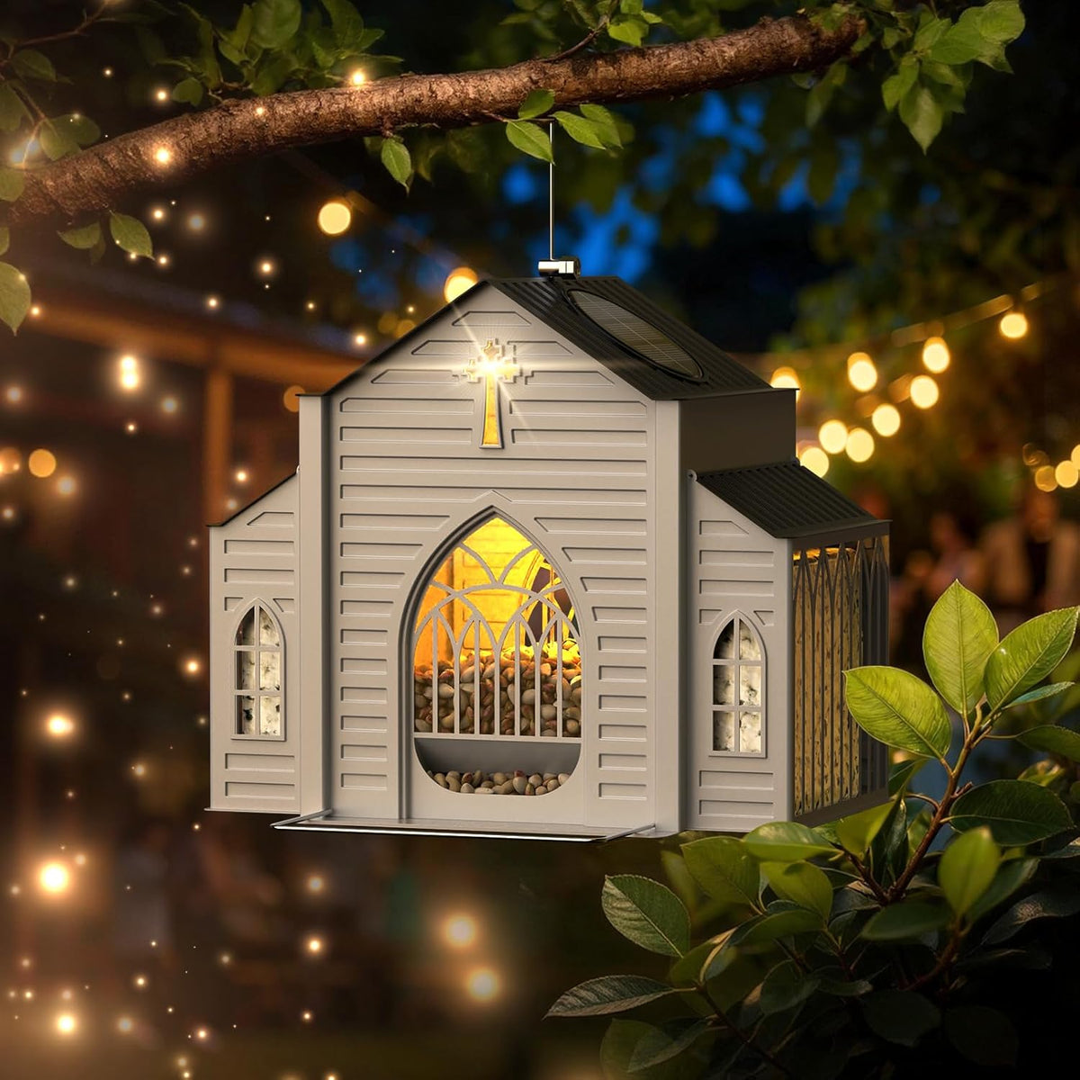 Church-Shaped Solar Bird Feeder – Attract Birds Day and Night