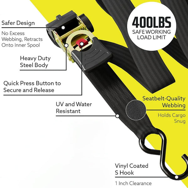 CargoClutch™ - Secure Heavy Loads Fast with Tangle-Free Automatic Straps