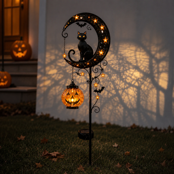 Spooky Moon Lantern – Magical Solar Halloween Glow for Outdoors