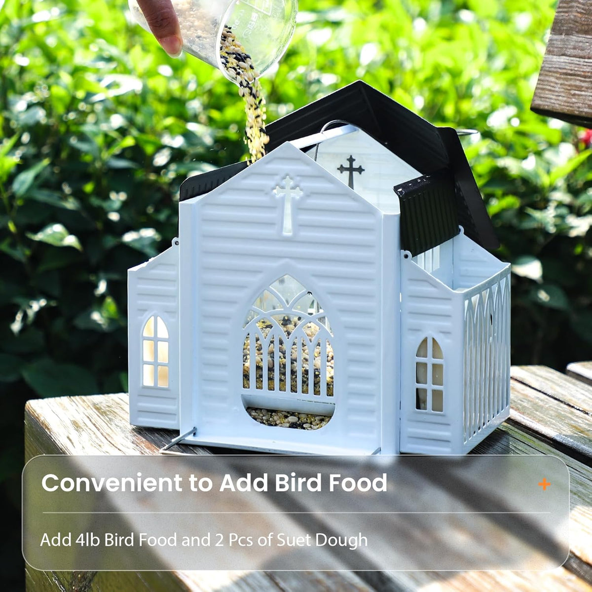 Church-Shaped Solar Bird Feeder – Attract Birds Day and Night