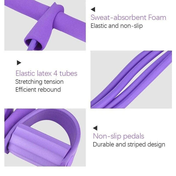 21 Fitness Resistance Bands-4 Tube Pedal Ankle Puller