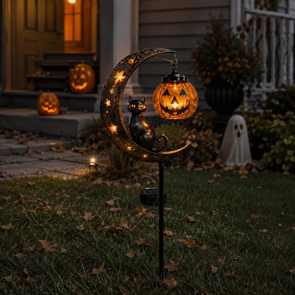 Spooky Moon Lantern – Magical Solar Halloween Glow for Outdoors