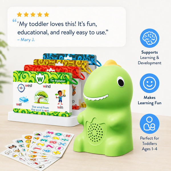 WonderNest Dinosaur Flash Cards Build Speech Through Fun Play