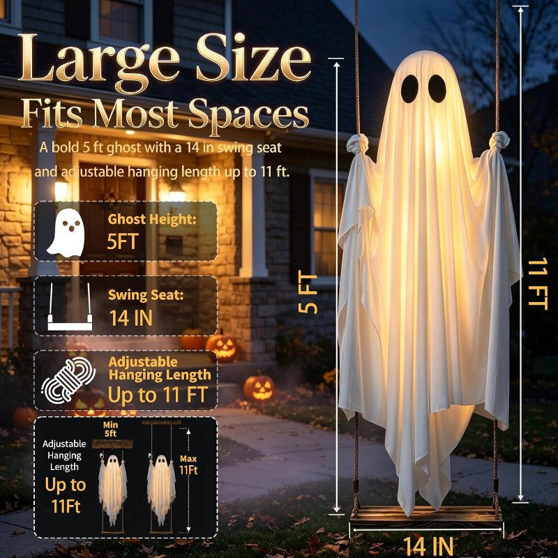 PhantomGlow™ Illuminated Hanging Ghost Swing
