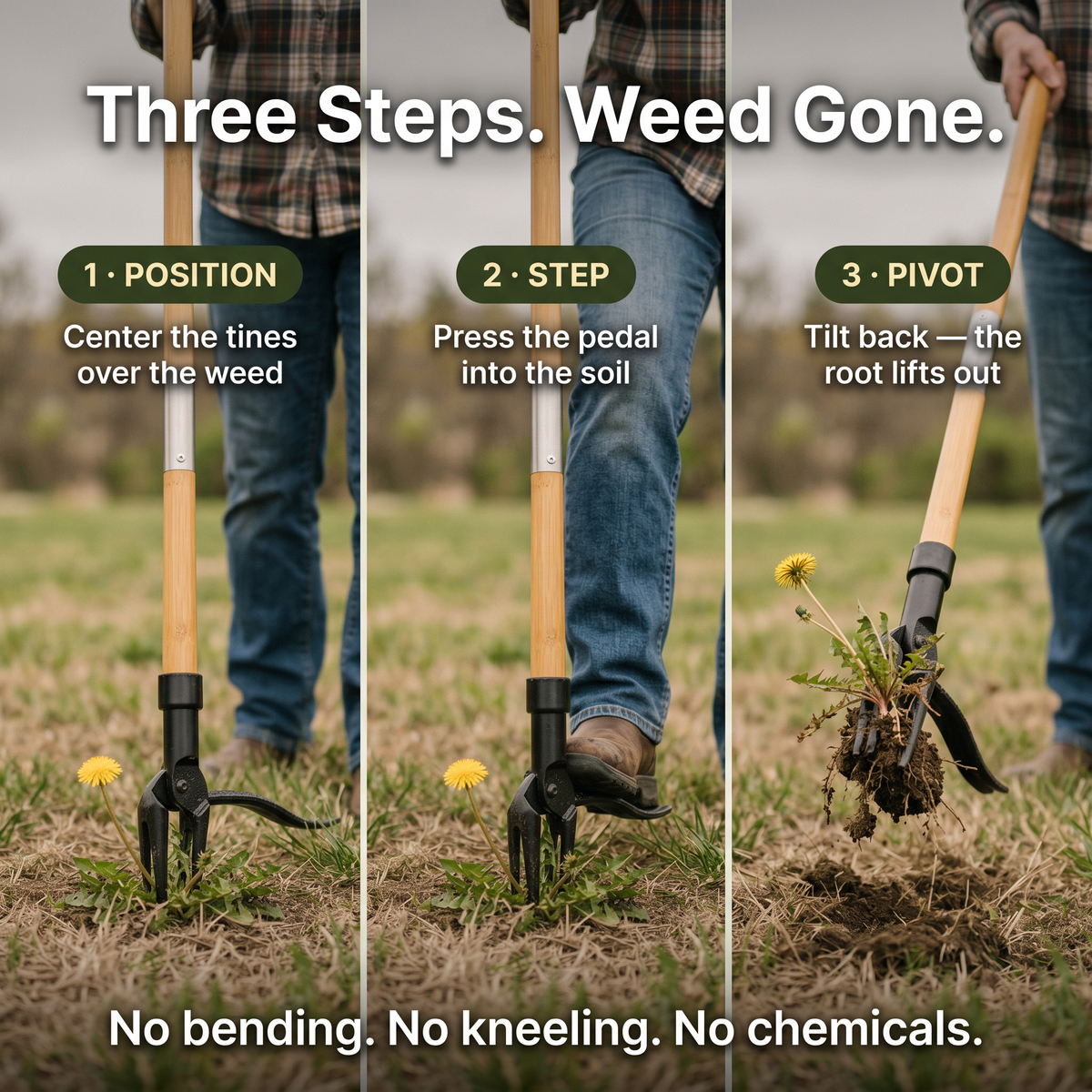The Homestead Weeder — Stand-Up Weed Puller