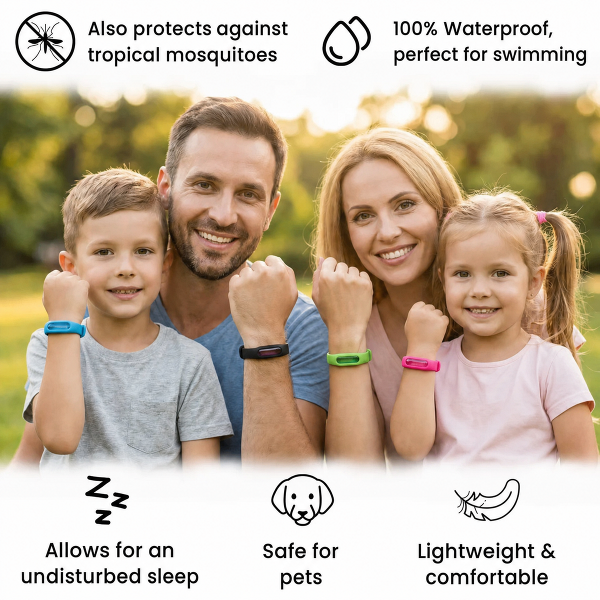 1+1 Free | Solvix™ Mosquito Bracelet – Natural Bite Protection for Every Adventure