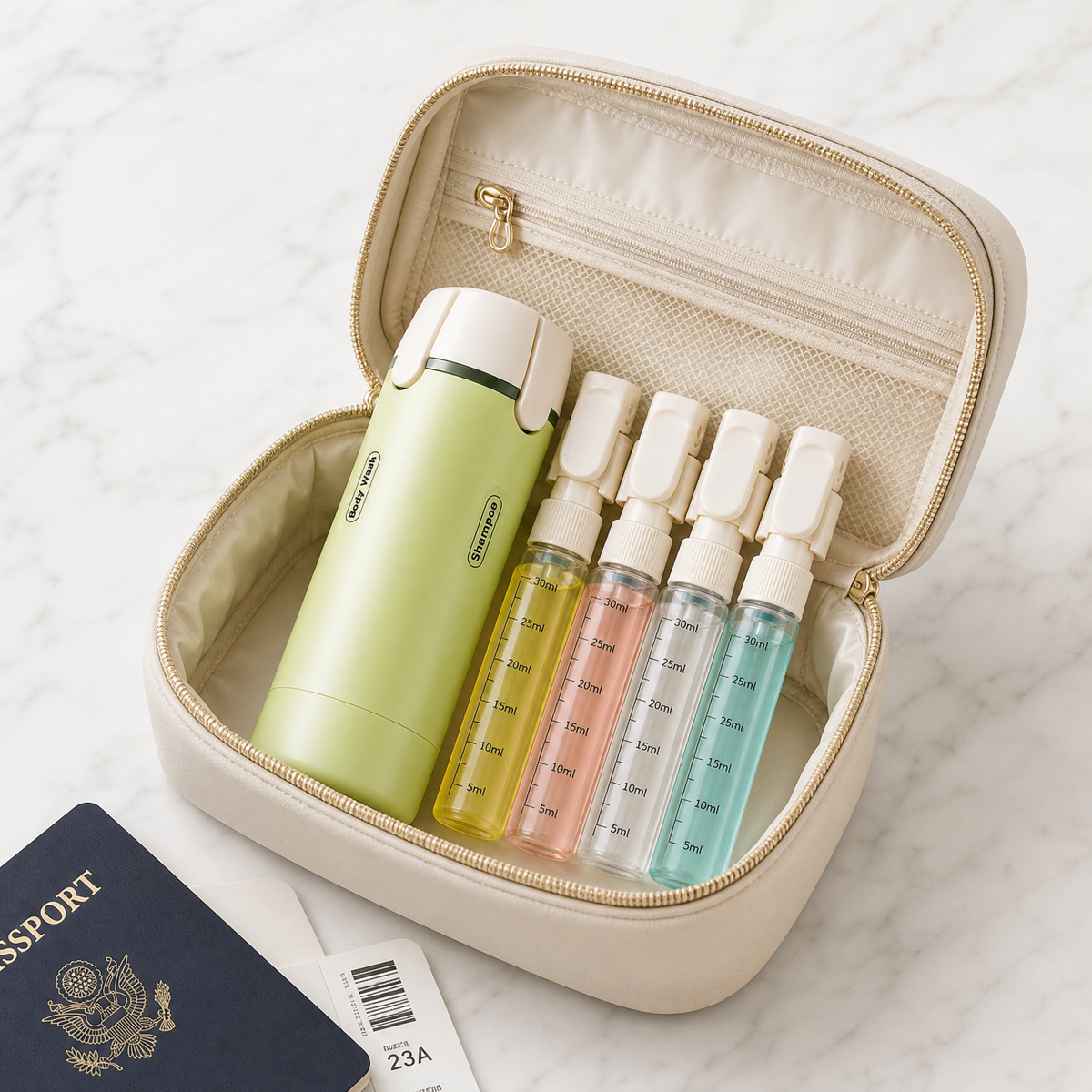 4-in-1 Travel Dispenser – Pack Smarter, Travel Lighter Every Trip