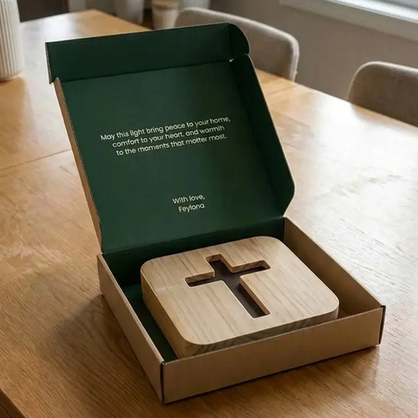 FaithGlow™ Illuminated Wooden Cross Lamp