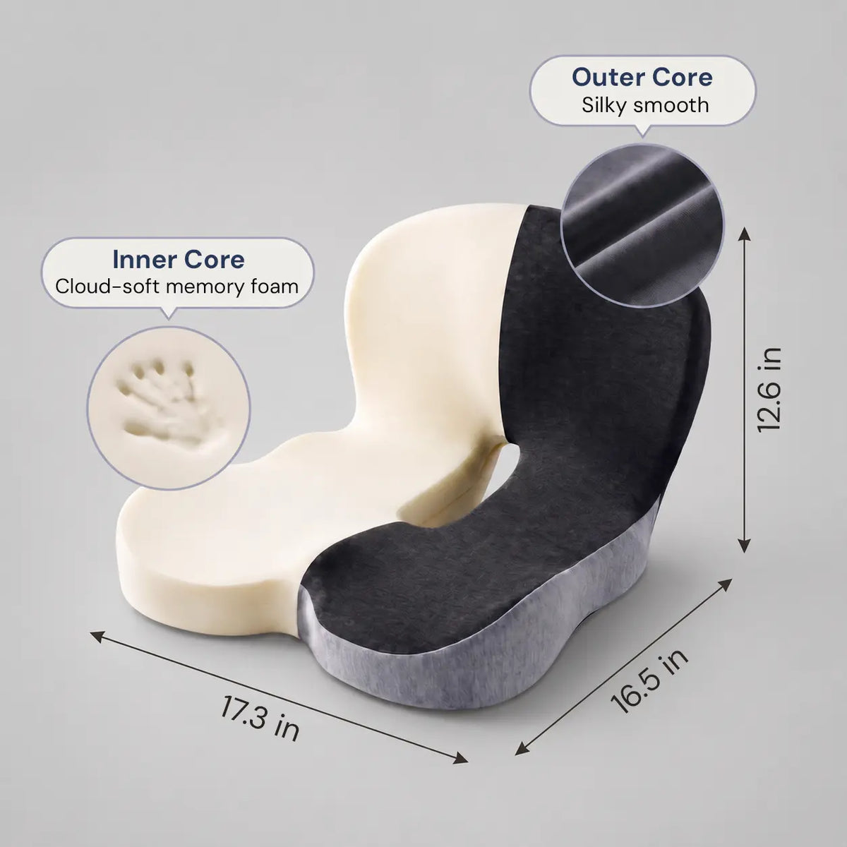 PostureNest™ Ergonomic Full-Back Support Seat Cushion