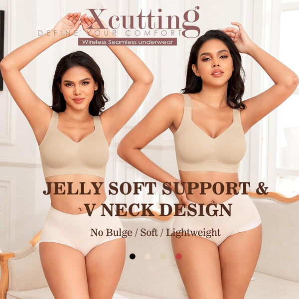 JellyLuxe™ Seamless Full-Coverage Wireless Lift Bra