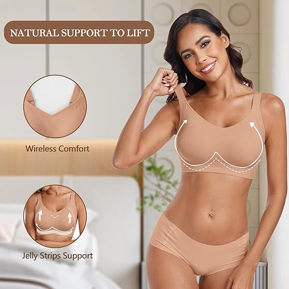 JellyLuxe™ Seamless Full-Coverage Wireless Lift Bra