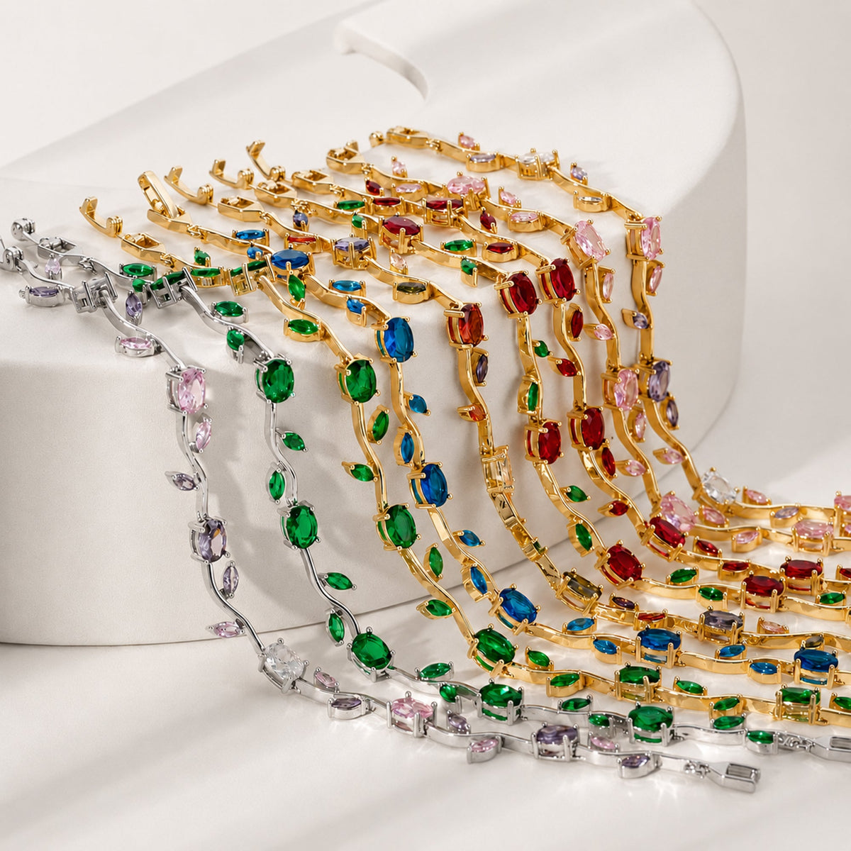 Rubivelle™ Crimson Crystal Vine Bracelet