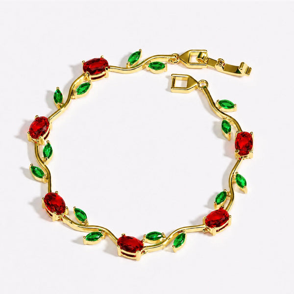 Rubivelle™ Crimson Crystal Vine Bracelet
