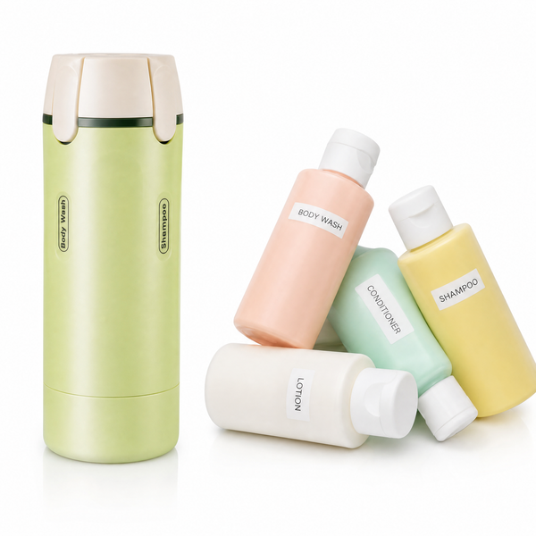 4-in-1 Travel Dispenser – Pack Smarter, Travel Lighter Every Trip
